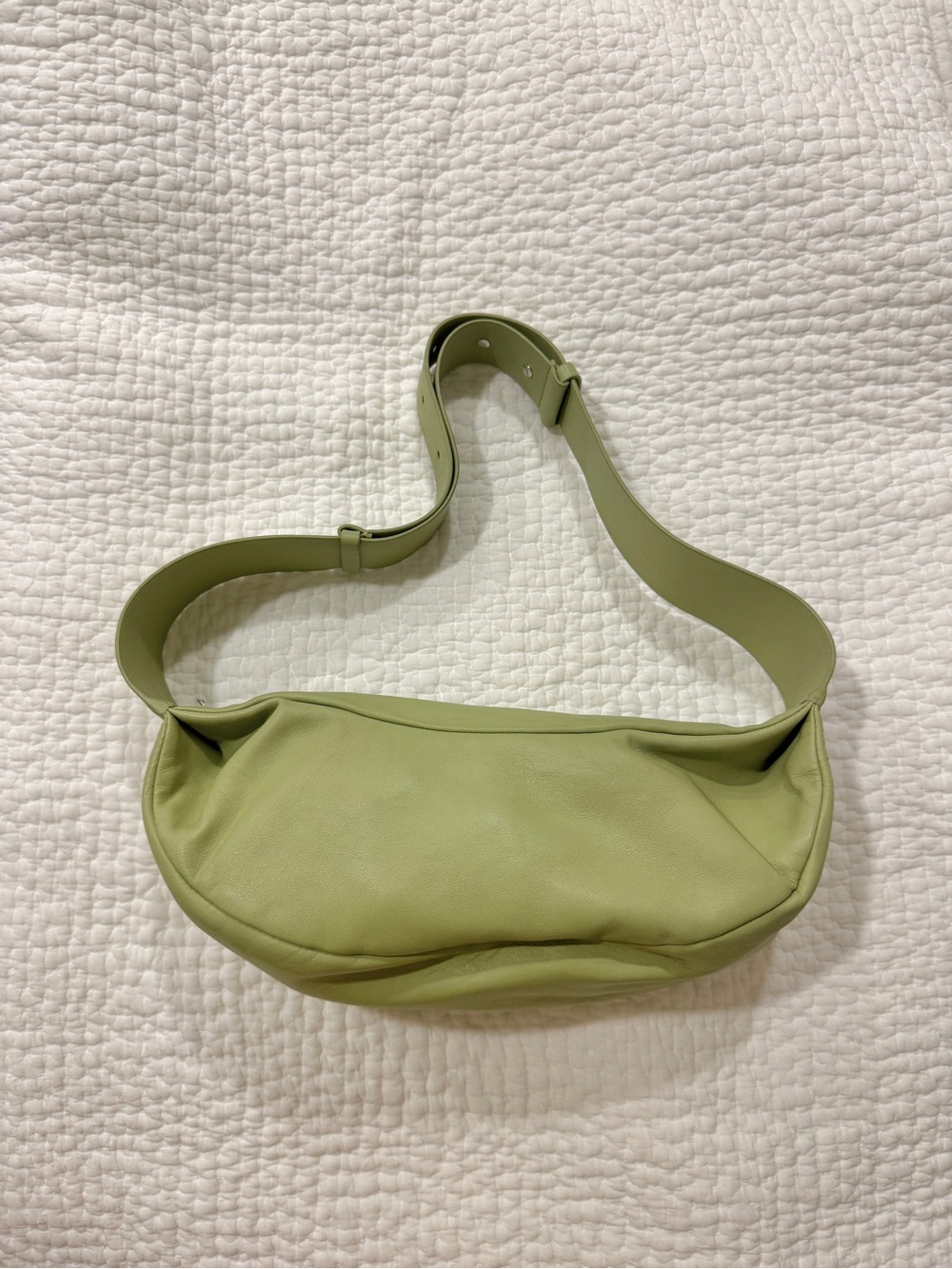 COS Olive Green Leather Swing Shoulder Bag